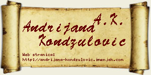 Andrijana Kondžulović vizit kartica
